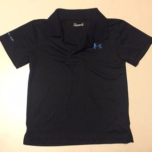 Boys Under Armour polo 4T black with blue emblem
